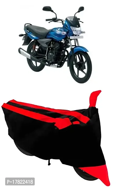 GUBBINS Semi Waterproof Motorcycle Cover Compatible with Bajaj Platina 100 DTS-i All Weather Dustproof Cover (Red)