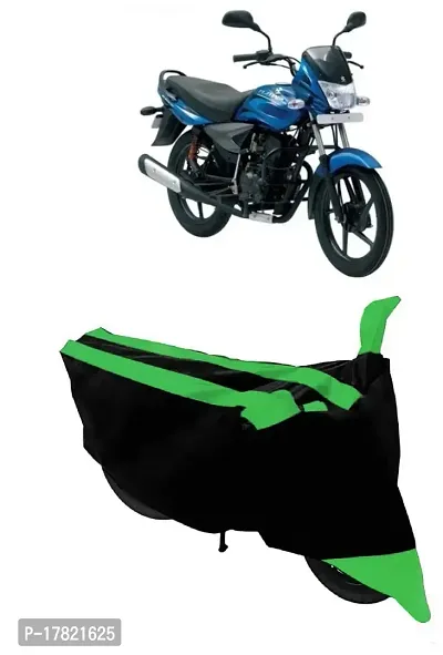 GUBBINS Semi Waterproof Motorcycle Cover Compatible with Bajaj Platina 100 DTS-i All Weather Dustproof Cover (Green)