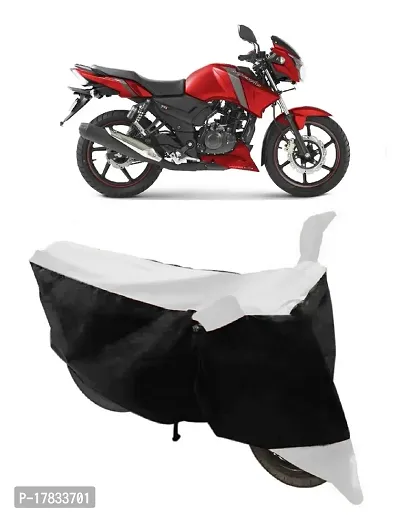 GUBBINS Two Wheeler Bike Cover Compatible with TVS Apache RTR 160 Water Resistant UV Protection Cover (White)