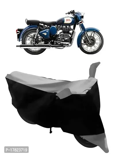 GUBBINS Two Wheeler Bike Cover Compatible with Royal Enfield Bullet 350 Water Resistant UV Protection Cover (Grey)-thumb0