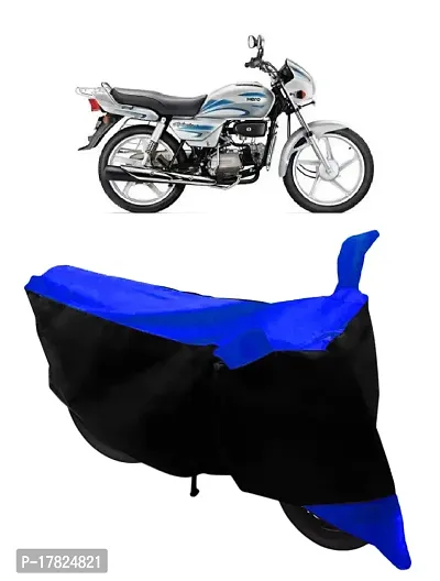 GUBBINS Two Wheeler Bike Cover Compatible with Hero Splendor Plus Water Resistant UV Protection Cover (Blue)