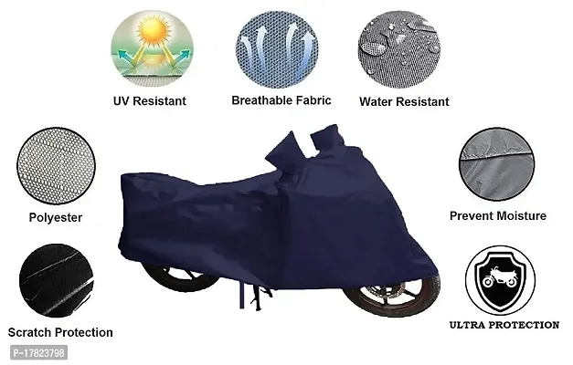 GUBBINS Presents Water Resistant Heatproof Cover Made for Bajaj CT 100 Dustproof Cover (Navy Blue)-thumb2