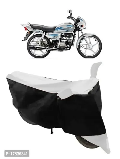 GUBBINS Two Wheeler Bike Cover Compatible with Hero Splendor Plus Water Resistant UV Protection Cover (White)