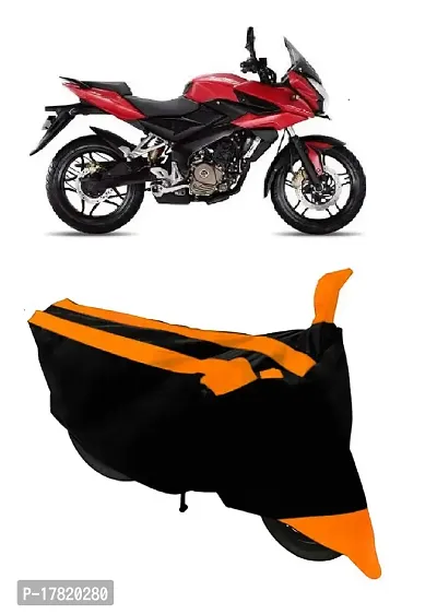 GUBBINS Semi Waterproof Motorcycle Cover Compatible with Bajaj Pulsar AS 150 All Weather Dustproof Cover (Orange)