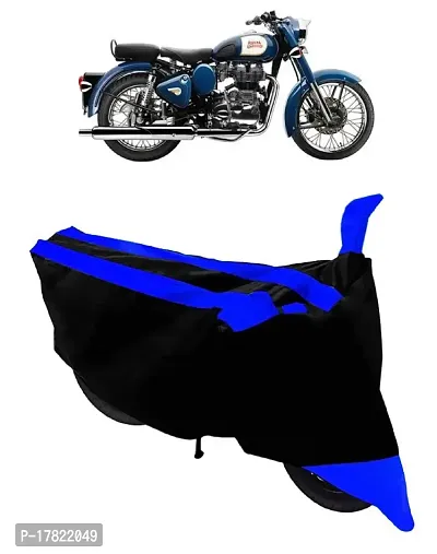 GUBBINS Semi Waterproof Motorcycle Cover Compatible with Royal Enfield Bullet 350 All Weather Dustproof Cover (Blue)