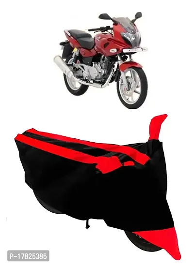 GUBBINS Semi Waterproof Motorcycle Cover Compatible with Bajaj Pulsar 220 DTS-i All Weather Dustproof Cover (Red)