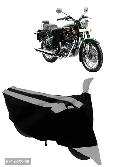 GUBBINS Semi Waterproof Motorcycle Cover Compatible with Royal Enfield Bullet 500 All Weather Dustproof Cover (Grey)