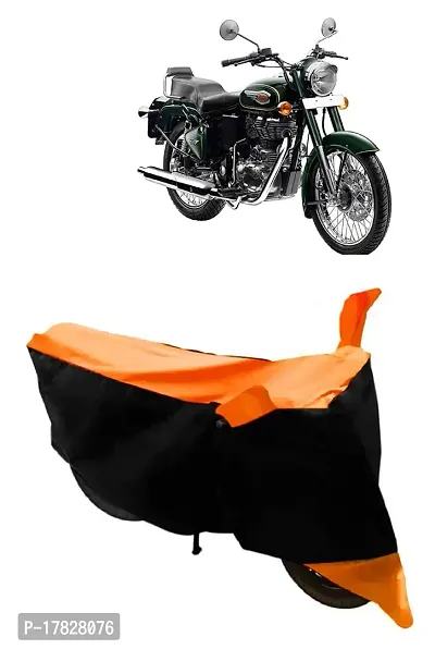 GUBBINS Two Wheeler Bike Cover Compatible with Royal Enfield Bullet 500 Water Resistant UV Protection Cover (Orange)