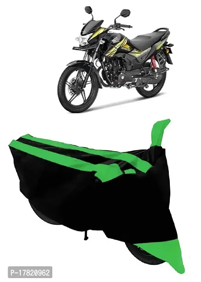 GUBBINS Semi Waterproof Motorcycle Cover Compatible with Honda CB Shine All Weather Dustproof Cover (Green)
