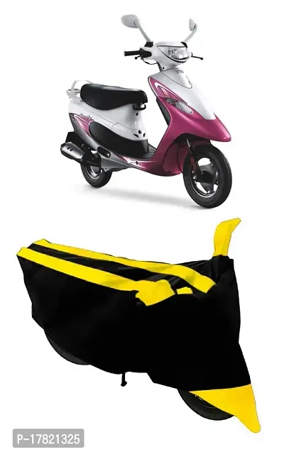 GUBBINS Semi Waterproof Motorcycle Cover Compatible with TVS Scooty Pep+ All Weather Dustproof Cover (Yellow)