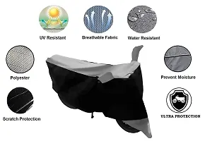 GUBBINS Two Wheeler Bike Cover Compatible with Hero Splendor I Smart Water Resistant UV Protection Cover (Grey)-thumb2