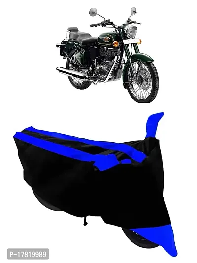 GUBBINS Semi Waterproof Motorcycle Cover Compatible with Royal Enfield Bullet 500 All Weather Dustproof Cover (Blue)