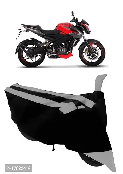 GUBBINS Semi Waterproof Motorcycle Cover Compatible with Bajaj Pulsar 200 NS DTS-i All Weather Dustproof Cover (Grey)