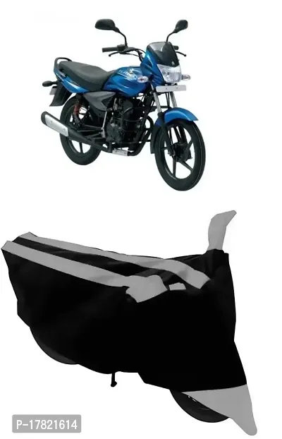 GUBBINS Semi Waterproof Motorcycle Cover Compatible with Bajaj Platina 100 DTS-i All Weather Dustproof Cover (Grey)