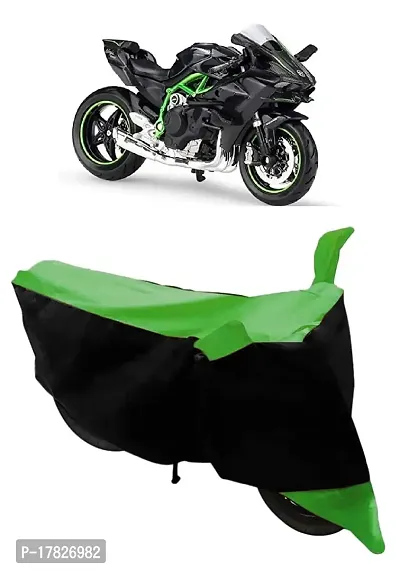 GUBBINS Two Wheeler Bike Cover Compatible with Kawasaki Ninja Water Resistant UV Protection Cover (Green)-thumb0