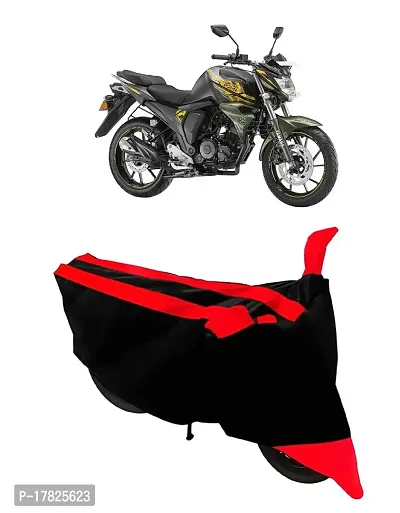 GUBBINS Semi Waterproof Motorcycle Cover Compatible with Yamaha FZ-S All Weather Dustproof Cover (Red)-thumb0