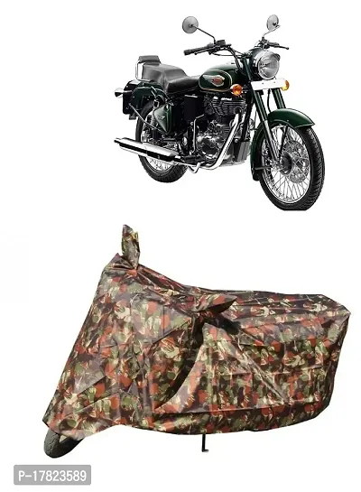 GUBBINS Presents Water Resistant Heatproof Cover Made for Royal Enfield Bullet 500 Dustproof Cover (Military)-thumb0