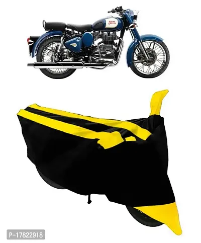 GUBBINS Semi Waterproof Motorcycle Cover Compatible with Royal Enfield Bullet 350 All Weather Dustproof Cover (Yellow)