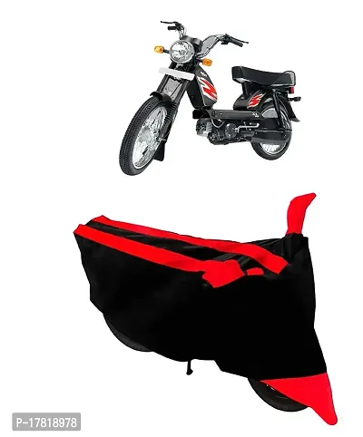 GUBBINS Semi Waterproof Motorcycle Cover Compatible with TVS Heavy Duty Super XL All Weather Dustproof Cover (Red)