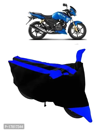 GUBBINS Semi Waterproof Motorcycle Cover Compatible with TVS Apache All Weather Dustproof Cover (Blue)-thumb0