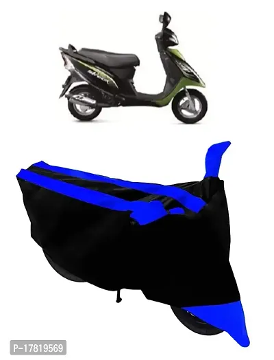 GUBBINS Semi Waterproof Motorcycle Cover Compatible with TVS Scooty Streak All Weather Dustproof Cover (Blue)