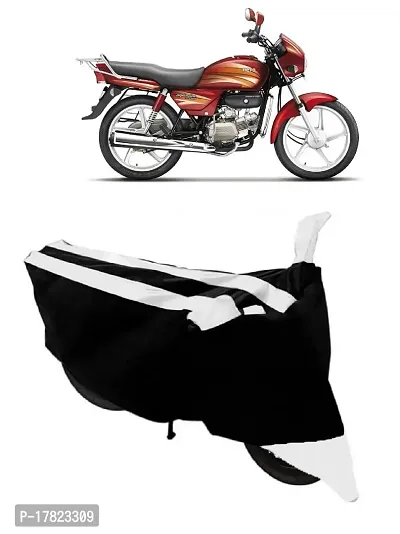 GUBBINS Semi Waterproof Motorcycle Cover Compatible with Hero Splendor Pro All Weather Dustproof Cover (White)