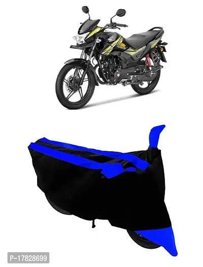 GUBBINS Semi Waterproof Motorcycle Cover Compatible with Honda CB Shine All Weather Dustproof Cover (Blue)