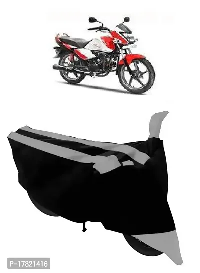 GUBBINS Semi Waterproof Motorcycle Cover Compatible with Hero Splendor I Smart All Weather Dustproof Cover (Grey)