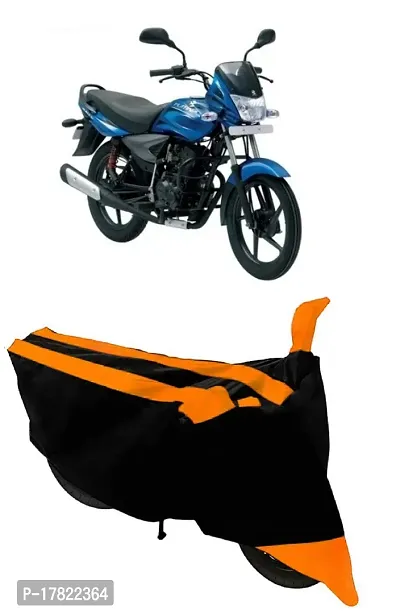 GUBBINS Semi Waterproof Motorcycle Cover Compatible with Bajaj Platina 100 DTS-i All Weather Dustproof Cover (Orange)