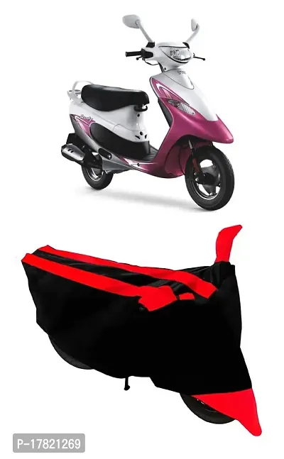 GUBBINS Semi Waterproof Motorcycle Cover Compatible with TVS Scooty Pep+ All Weather Dustproof Cover (Red)