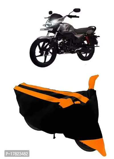 GUBBINS Semi Waterproof Motorcycle Cover Compatible with Mahindra Pantero All Weather Dustproof Cover (Orange)