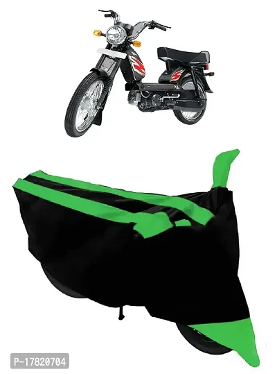 GUBBINS Semi Waterproof Motorcycle Cover Compatible with TVS Heavy Duty Super XL All Weather Dustproof Cover (Green)-thumb0