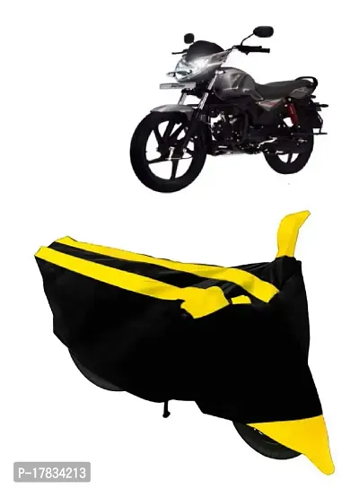 GUBBINS Semi Waterproof Motorcycle Cover Compatible with Mahindra Pantero All Weather Dustproof Cover (Yellow)