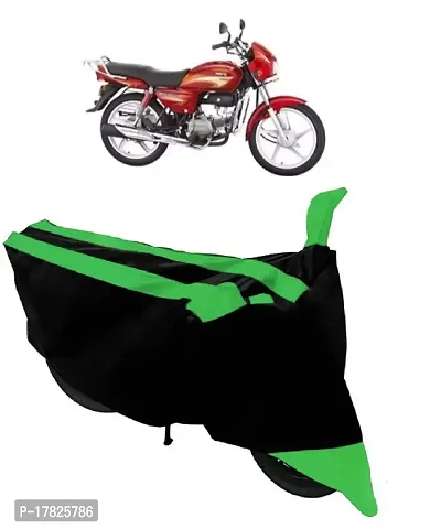 GUBBINS Semi Waterproof Motorcycle Cover Compatible with Hero Splendor All Weather Dustproof Cover (Green)