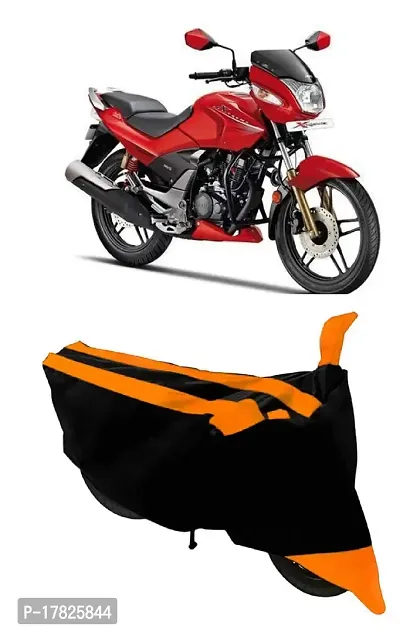 GUBBINS Semi Waterproof Motorcycle Cover Compatible with Hero CBZ Extreme All Weather Dustproof Cover (Orange)