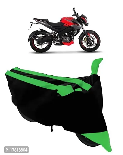 GUBBINS Semi Waterproof Motorcycle Cover Compatible with Bajaj Pulsar 200 NS DTS-i All Weather Dustproof Cover (Green)