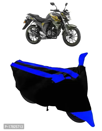 GUBBINS Semi Waterproof Motorcycle Cover Compatible with Yamaha FZ-S All Weather Dustproof Cover (Blue)-thumb0