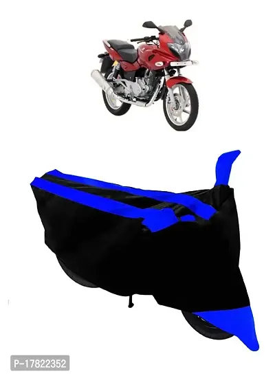 GUBBINS Semi Waterproof Motorcycle Cover Compatible with Bajaj Pulsar 220 DTS-i All Weather Dustproof Cover (Blue)