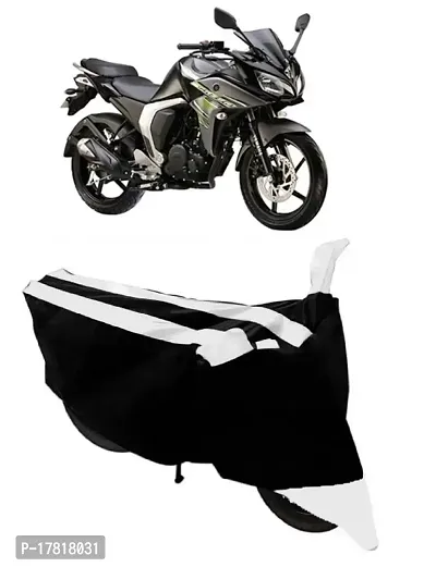 GUBBINS Semi Waterproof Motorcycle Cover Compatible with Yamaha Fazer All Weather Dustproof Cover (White)-thumb0