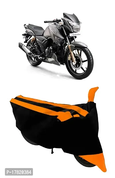 GUBBINS Semi Waterproof Motorcycle Cover Compatible with TVS Apache RTR 180 All Weather Dustproof Cover (Orange)