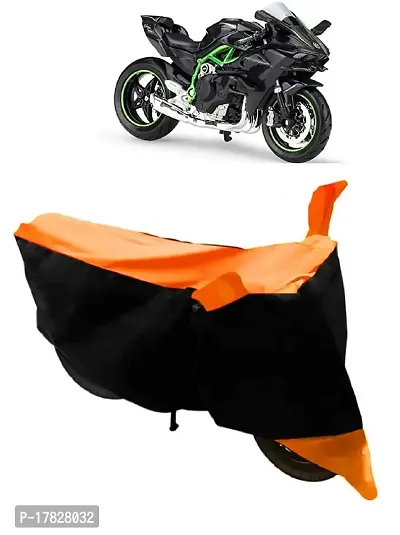 GUBBINS Two Wheeler Bike Cover Compatible with Kawasaki Ninja Water Resistant UV Protection Cover (Orange)