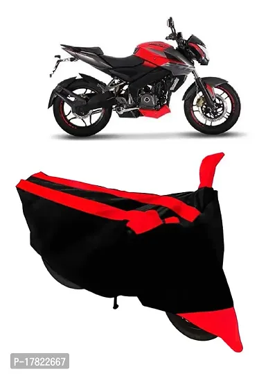 GUBBINS Semi Waterproof Motorcycle Cover Compatible with Bajaj Pulsar 200 NS DTS-i All Weather Dustproof Cover (Red)