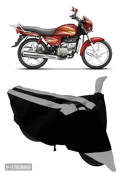 GUBBINS Semi Waterproof Motorcycle Cover Compatible with Hero Splendor Pro All Weather Dustproof Cover (Grey)