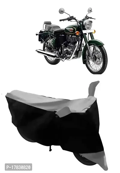 GUBBINS Two Wheeler Bike Cover Compatible with Royal Enfield Bullet 500 Water Resistant UV Protection Cover (Grey)