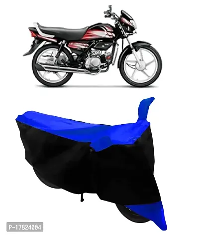 GUBBINS Two Wheeler Bike Cover Compatible with Hero HF Water Resistant UV Protection Cover (Blue)-thumb0