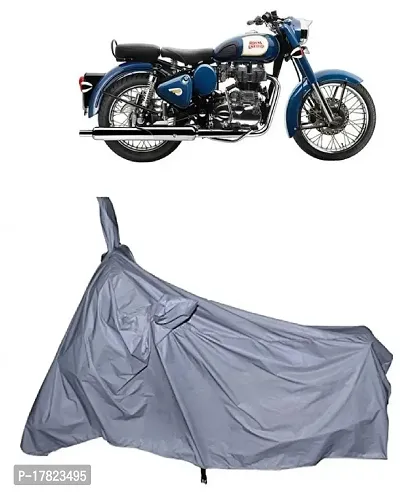 GUBBINS Presents Water Resistant Heatproof Cover Made for Royal Enfield Bullet 350 Dustproof Cover (Silver)-thumb0