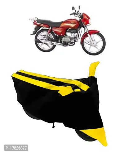 GUBBINS Semi Waterproof Motorcycle Cover Compatible with Hero Splendor All Weather Dustproof Cover (Yellow)