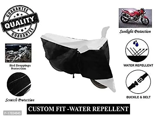 GUBBINS Two Wheeler Bike Cover Compatible with Hero Splendor I Smart Water Resistant UV Protection Cover (White)-thumb5