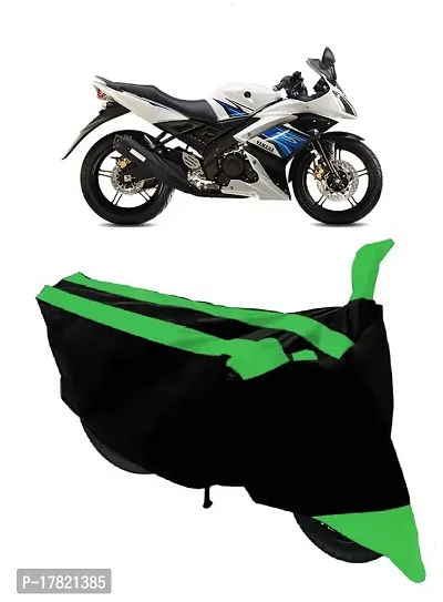 GUBBINS Semi Waterproof Motorcycle Cover Compatible with Yamaha R15 s All Weather Dustproof Cover (Green)