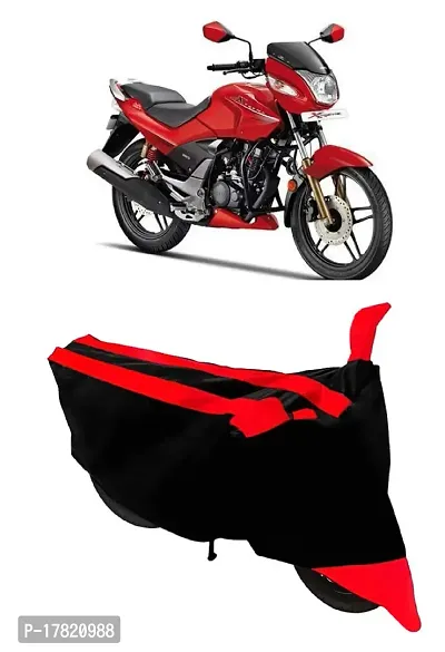 GUBBINS Semi Waterproof Motorcycle Cover Compatible with Hero CBZ Extreme All Weather Dustproof Cover (Red)